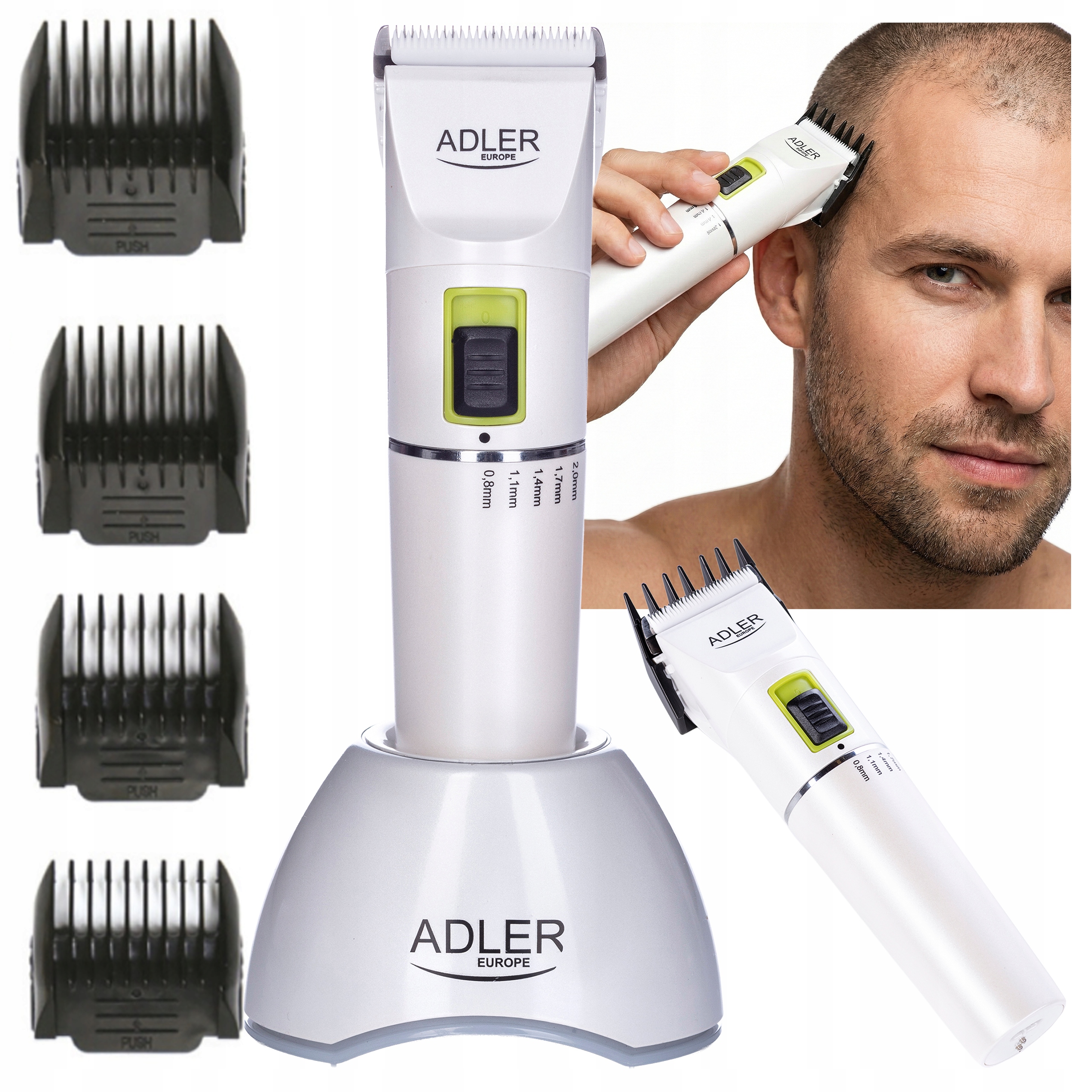 Maszynka Do Strzyżenia Włosów Brody Trymer Zarostu Bezprzewodowa Zestaw