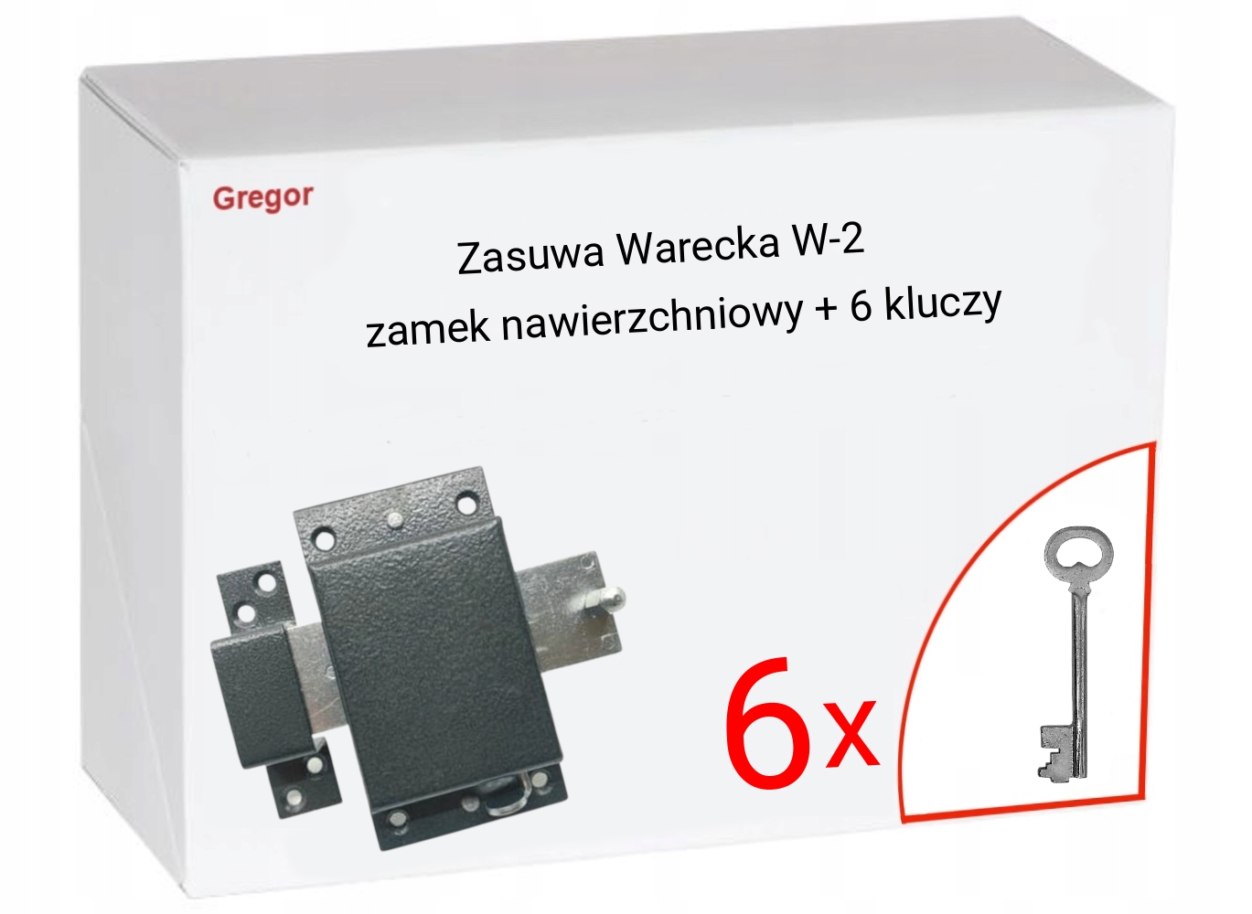 Zasuwa Warecka W-2 zamek nawierzchniowy 6 kluczy