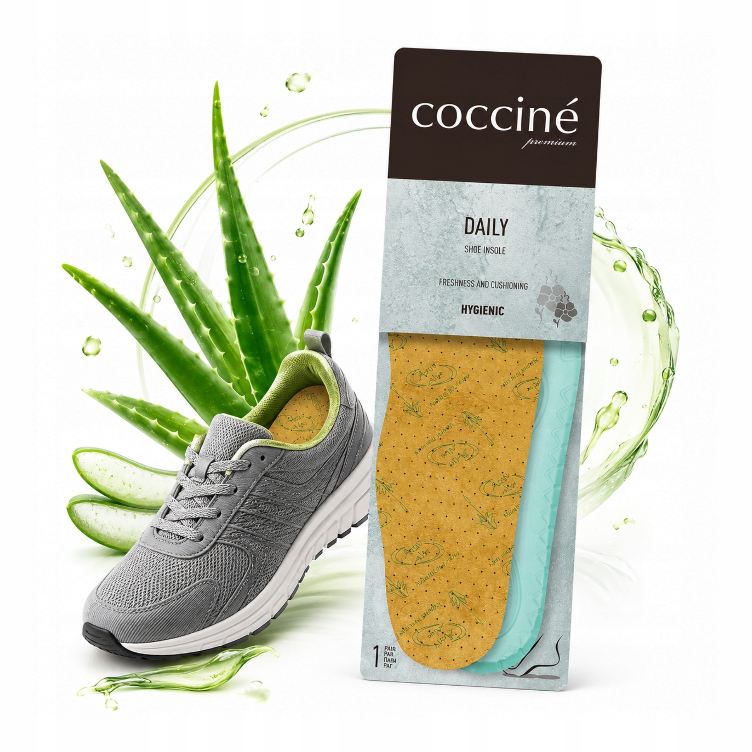 Coccine Daily Wkładki do Butów Lateks z Aloesem Zapachowe Miękkie r. 37/38