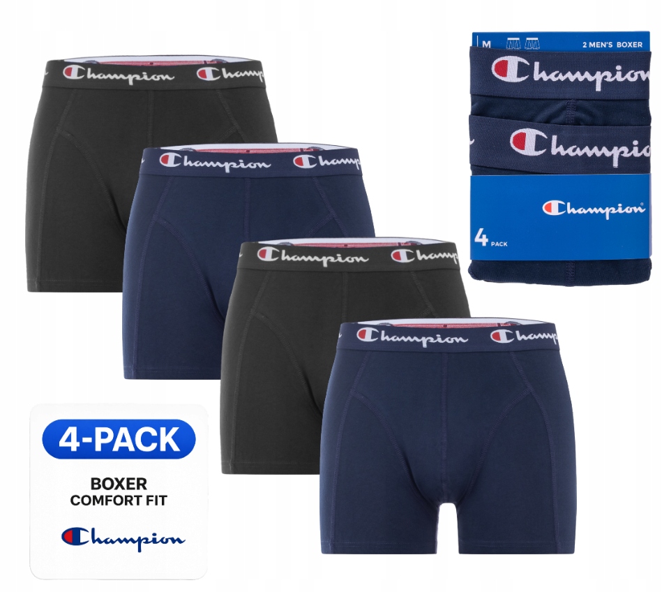 Champion Bokserki męskie majtki bawełna 4PAK r. XL mix