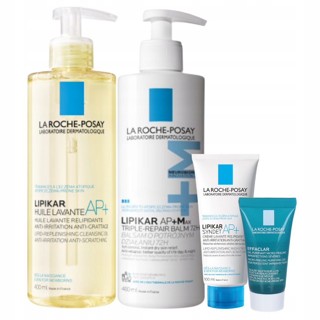 La Roche-Posay Zestaw Lipikar Olejek Myjący Balsam kojący Ap+max 2x400 ml