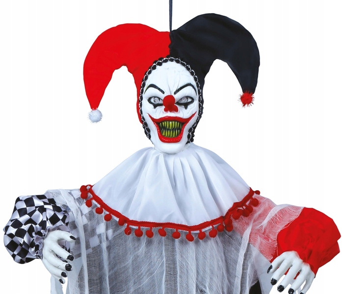 Interaktivní Dekorace Klaun Harlekýn 120 CM Halloween