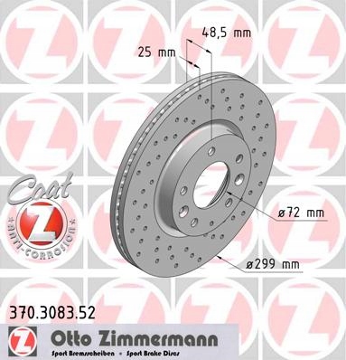 Tarcze ZIMMERMANN SPORT Przód - MAZDA 6 GH 299mm Liczba tarcz w ofercie 1