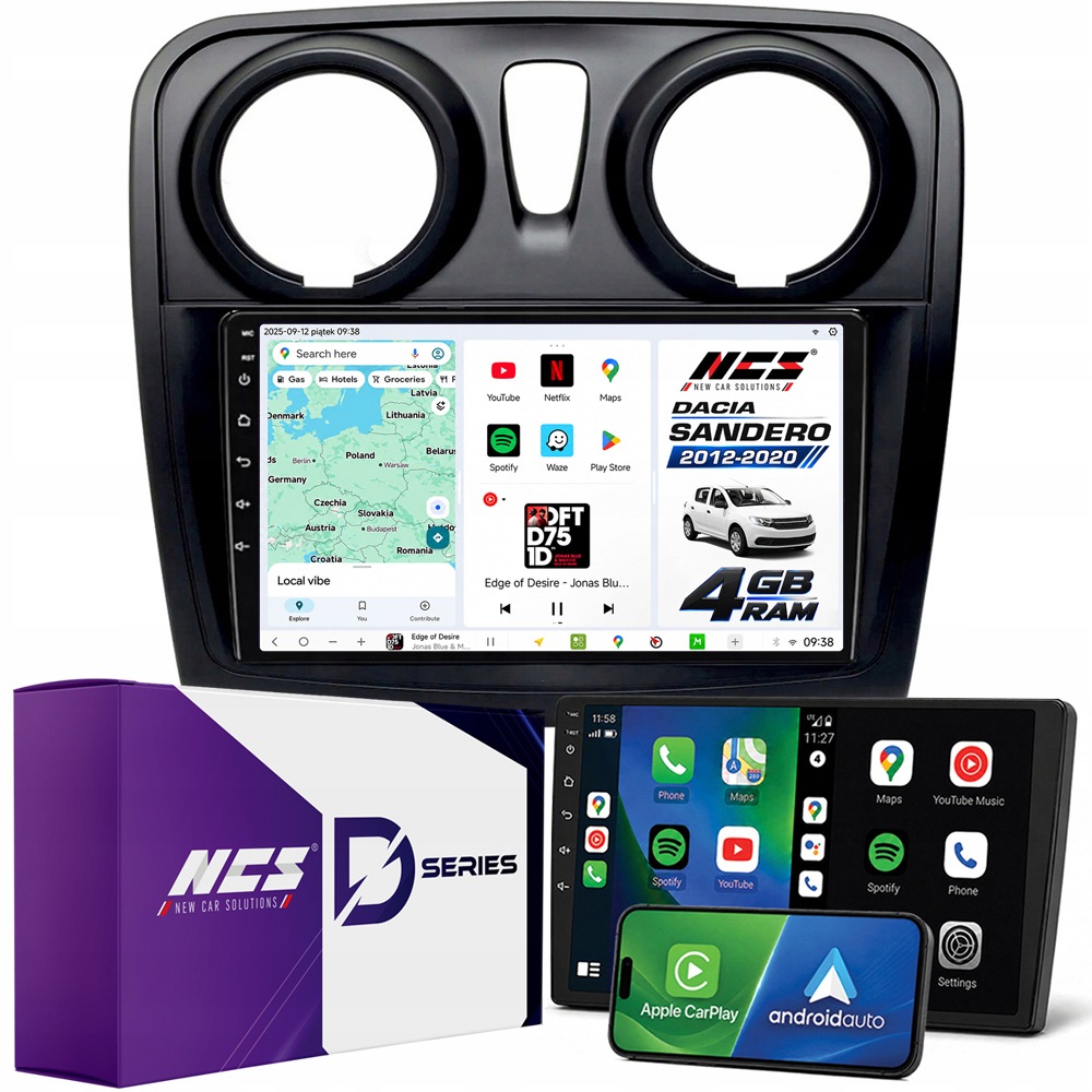 Autorádio Ncs D9 Dacia Sandero Logan II 2012-2020 Android 4GB Lte