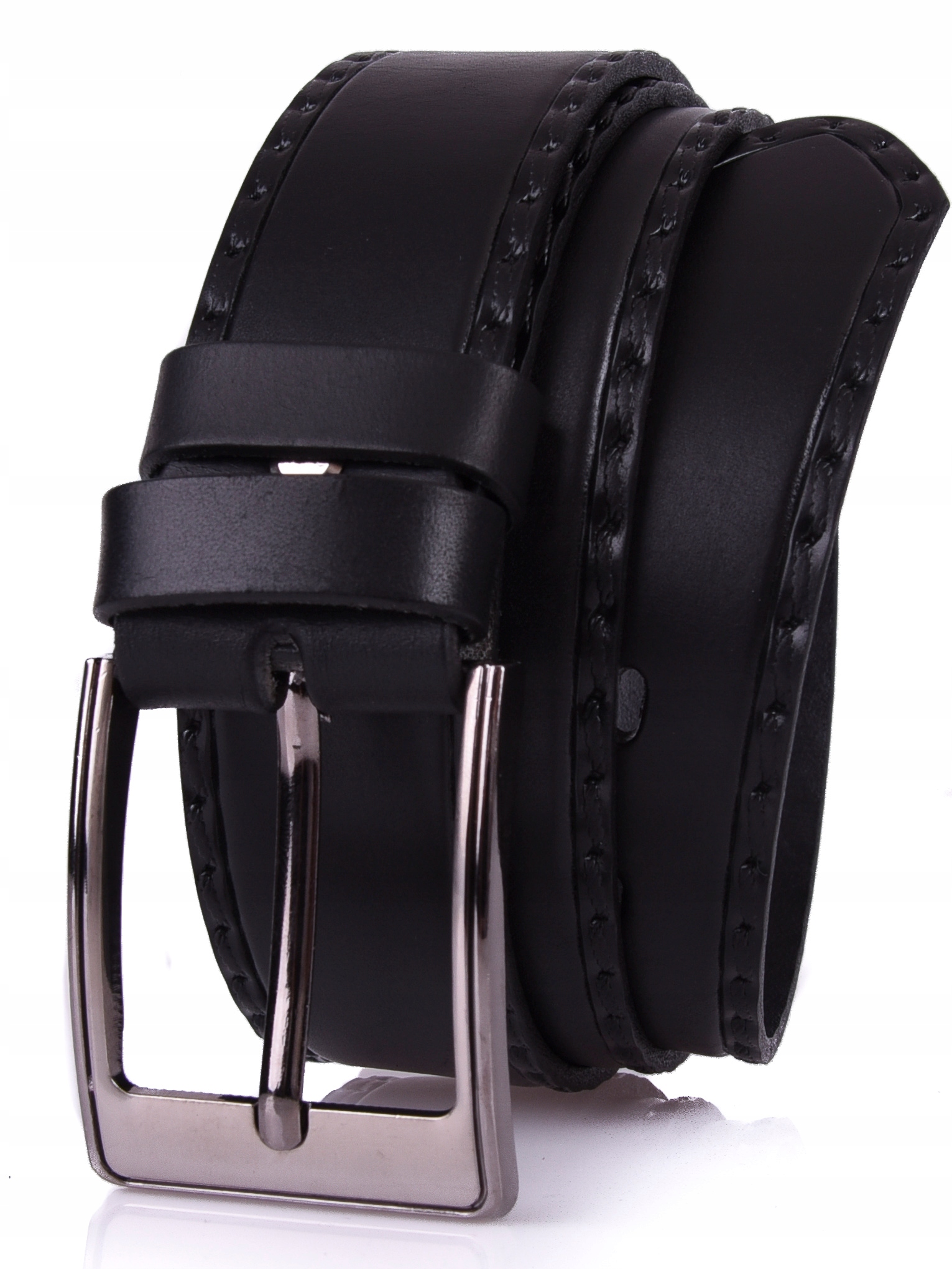 

Skórzany Pasek 4cm Klasyczny Czarny Skóra Licowa