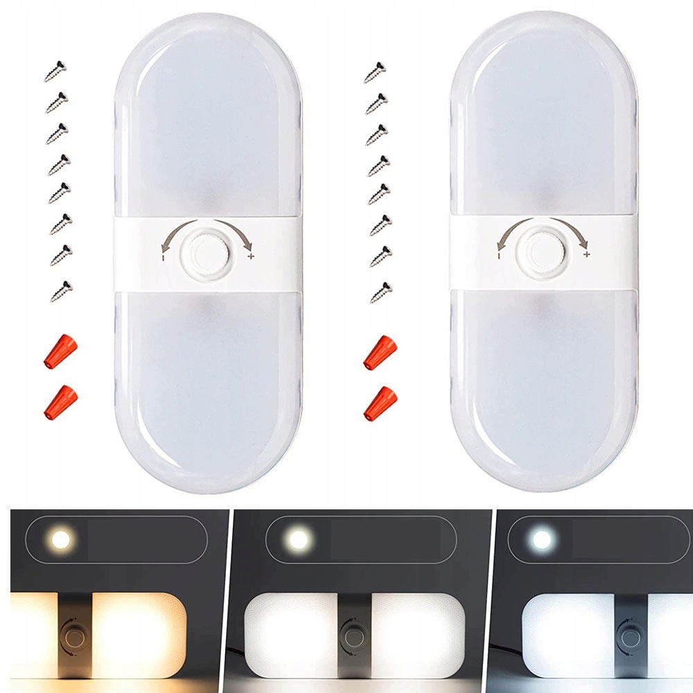 2KS Stropní Lampa 12V/24V Pro Kamper Přívěs Kabiny, s přepínačem