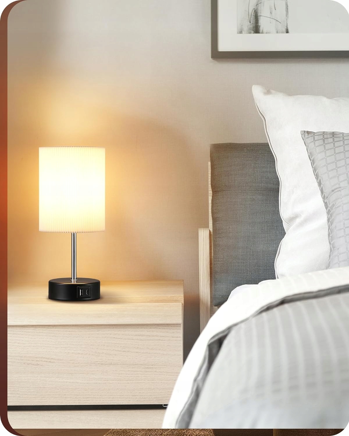 LAMPA LAMPKA LED USB STOŁOWA NOCNA REGULACJA ZESTAW 2 SZTUK + ŻARÓWKI Długość/wysokość 39 cm