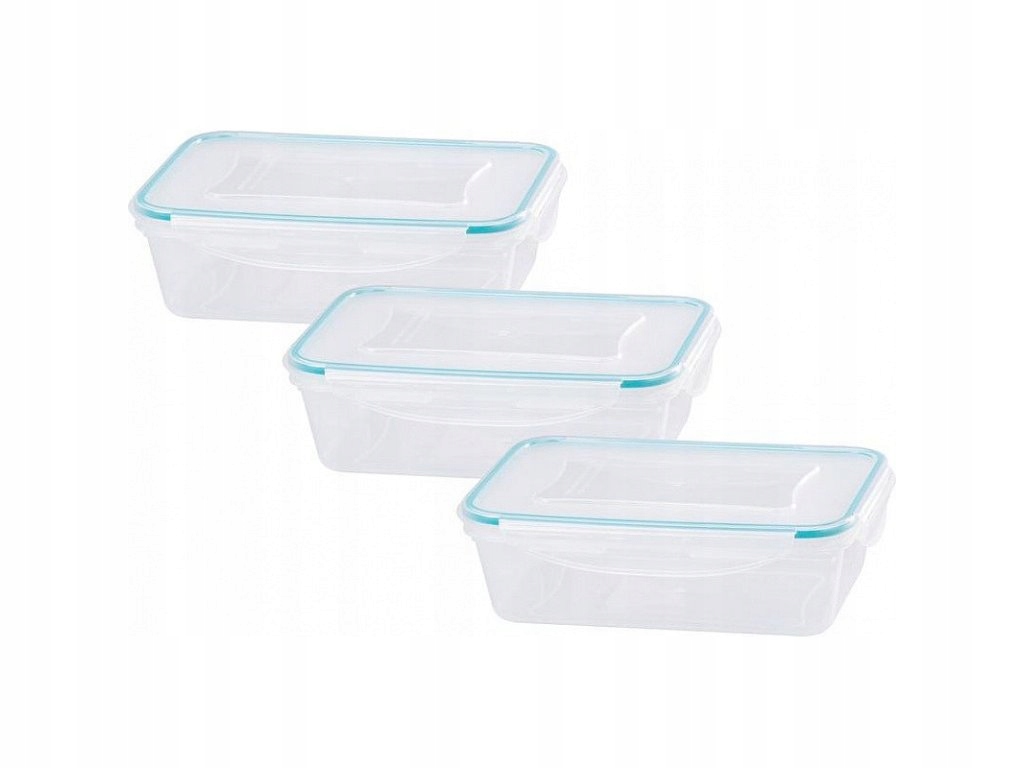 Dóza na potraviny Lunchbox 1350 ml plastová, Clip uzáver, súprava 3 ks - SL801