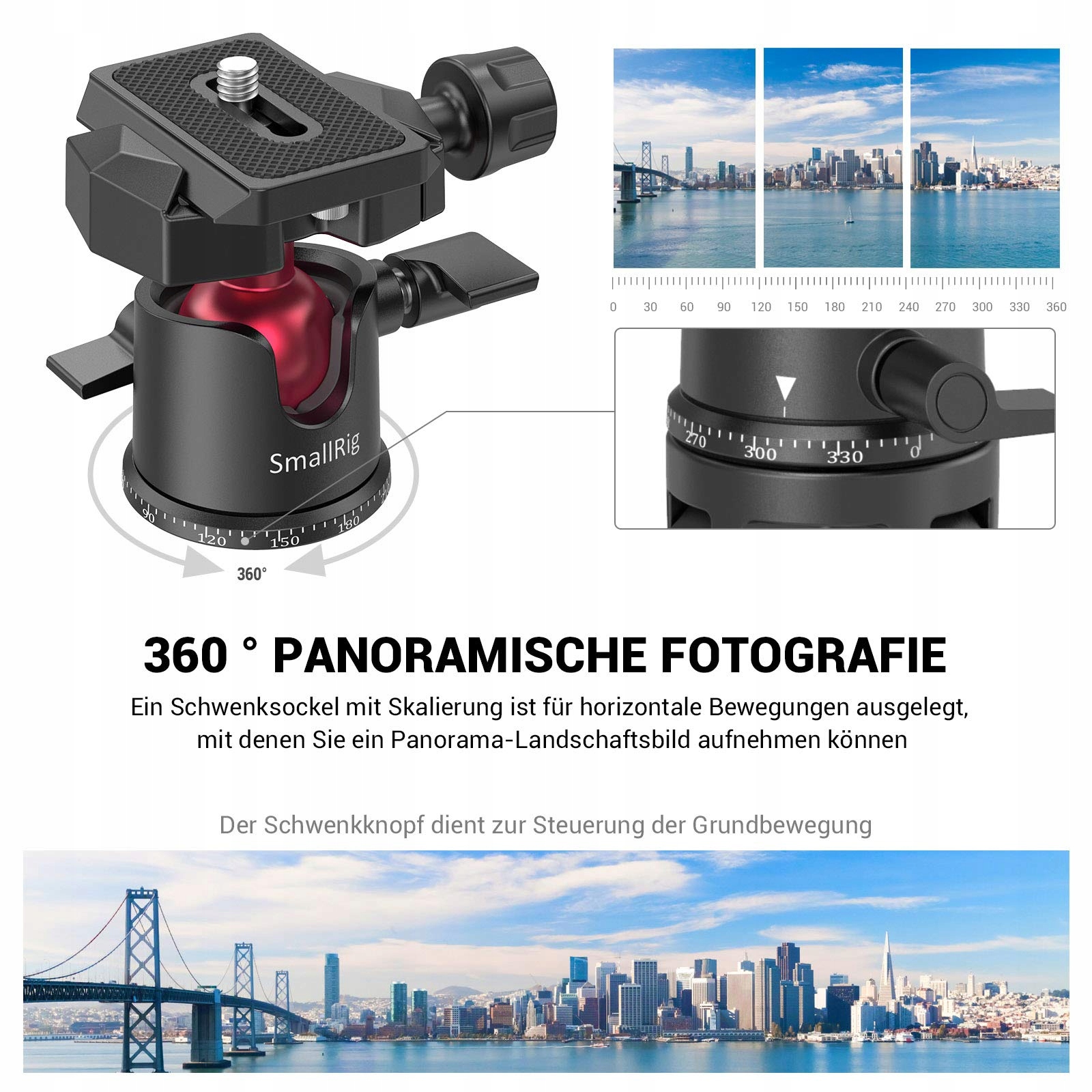 SMALLRIG Lekki Mini Statyw Podróżny Aluminiowy Do GoPro Smartfonów DSLR — miniatura 3
