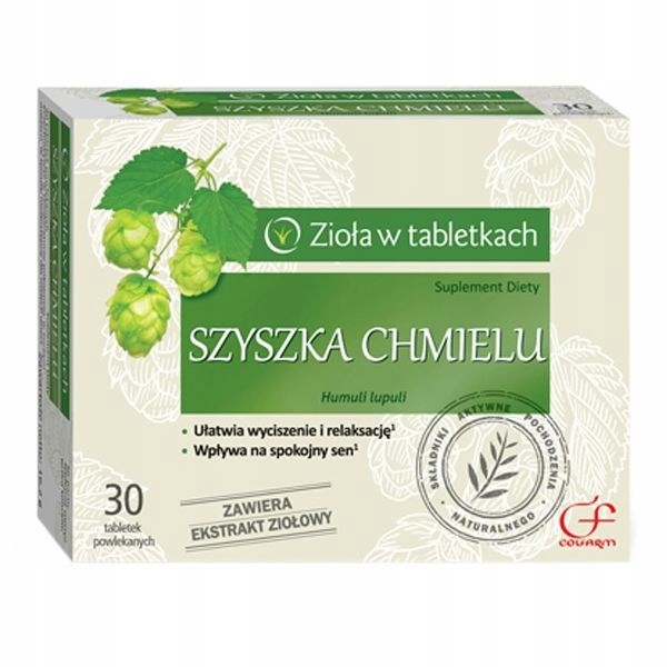 

Szyszka chmielu 30 tabl. chmiel w tabletkach Nerwy
