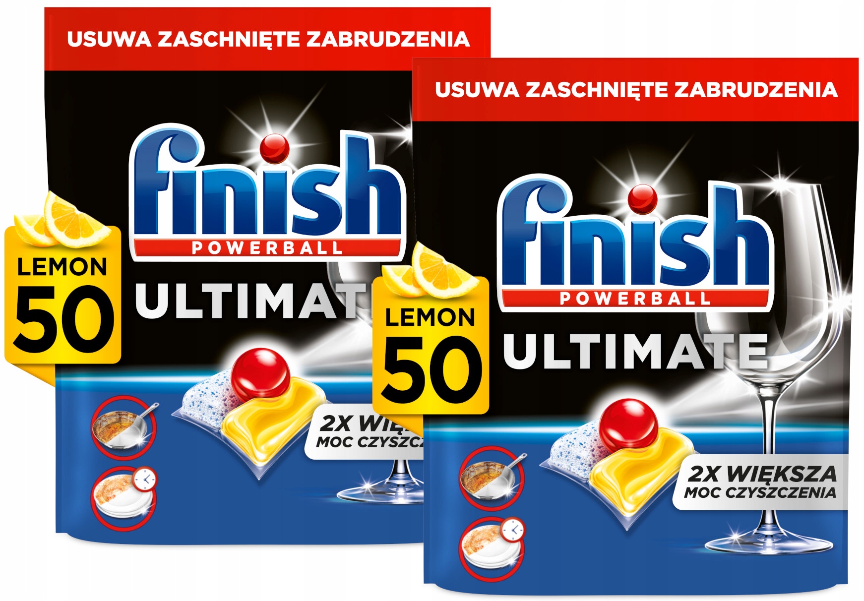 Levně Finish Kapsle do myčky Powerball Ultimate lemon sada 2 x 50 kusů