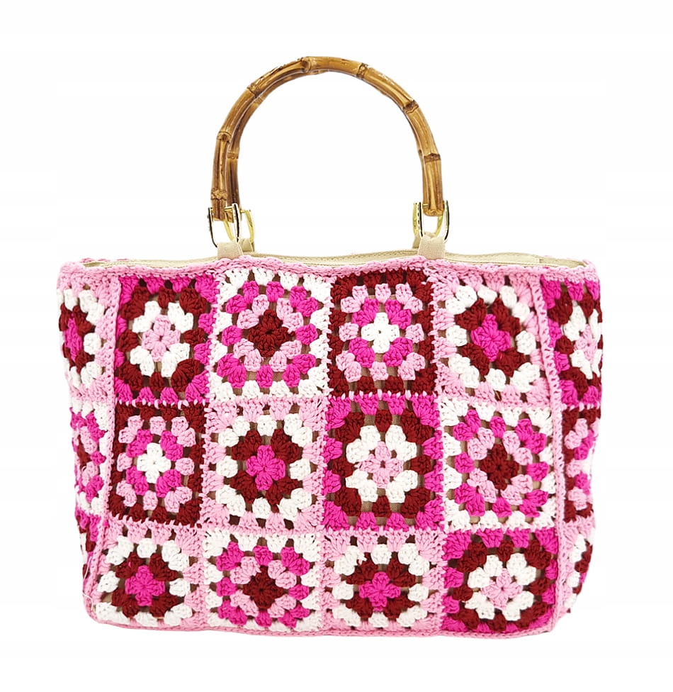 Barevná plážová taška s bambusovými rukojeťmi Phil