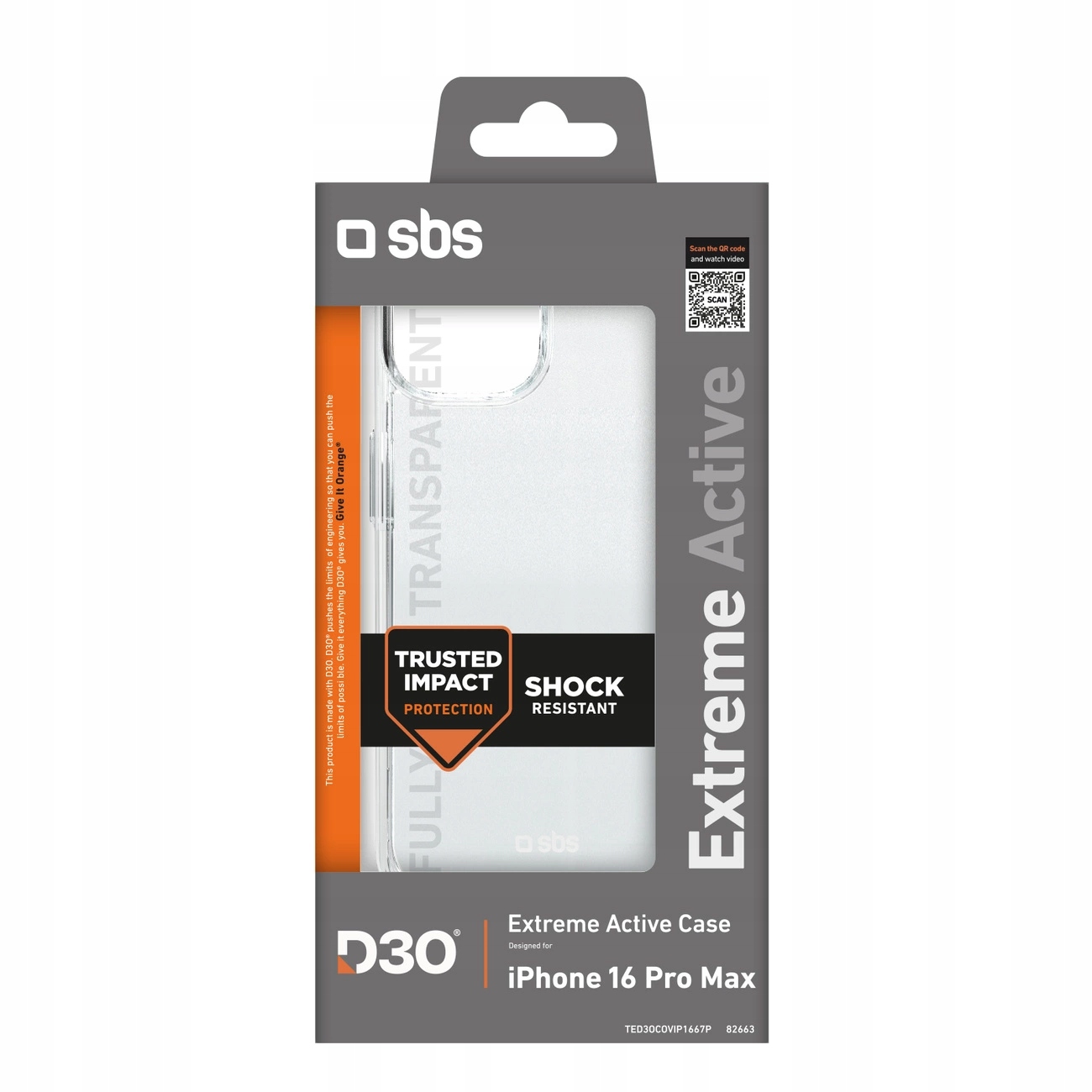 Etui Sbs Extreme Active D3O do iPhone 16 Pro Max przezroczyste