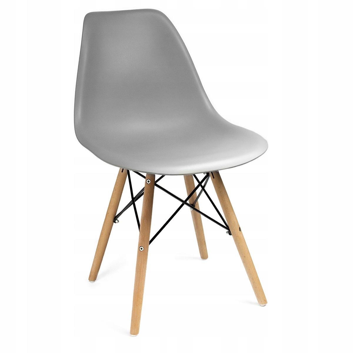 Stalas + 6 skandinaviškos kėdės, modernus komplektas.Stalo korpuso spalva šviesaus buko spalvos