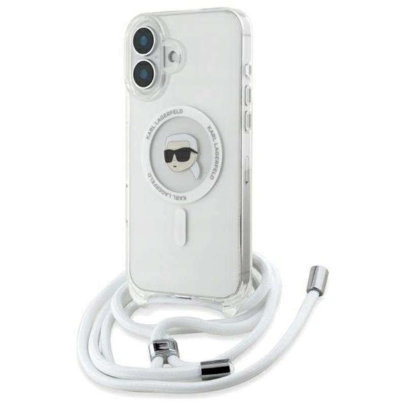 Karl Lagerfeld Crossbody IML Karl Head Pouzdro iPhone 16 MagSafe průhledné