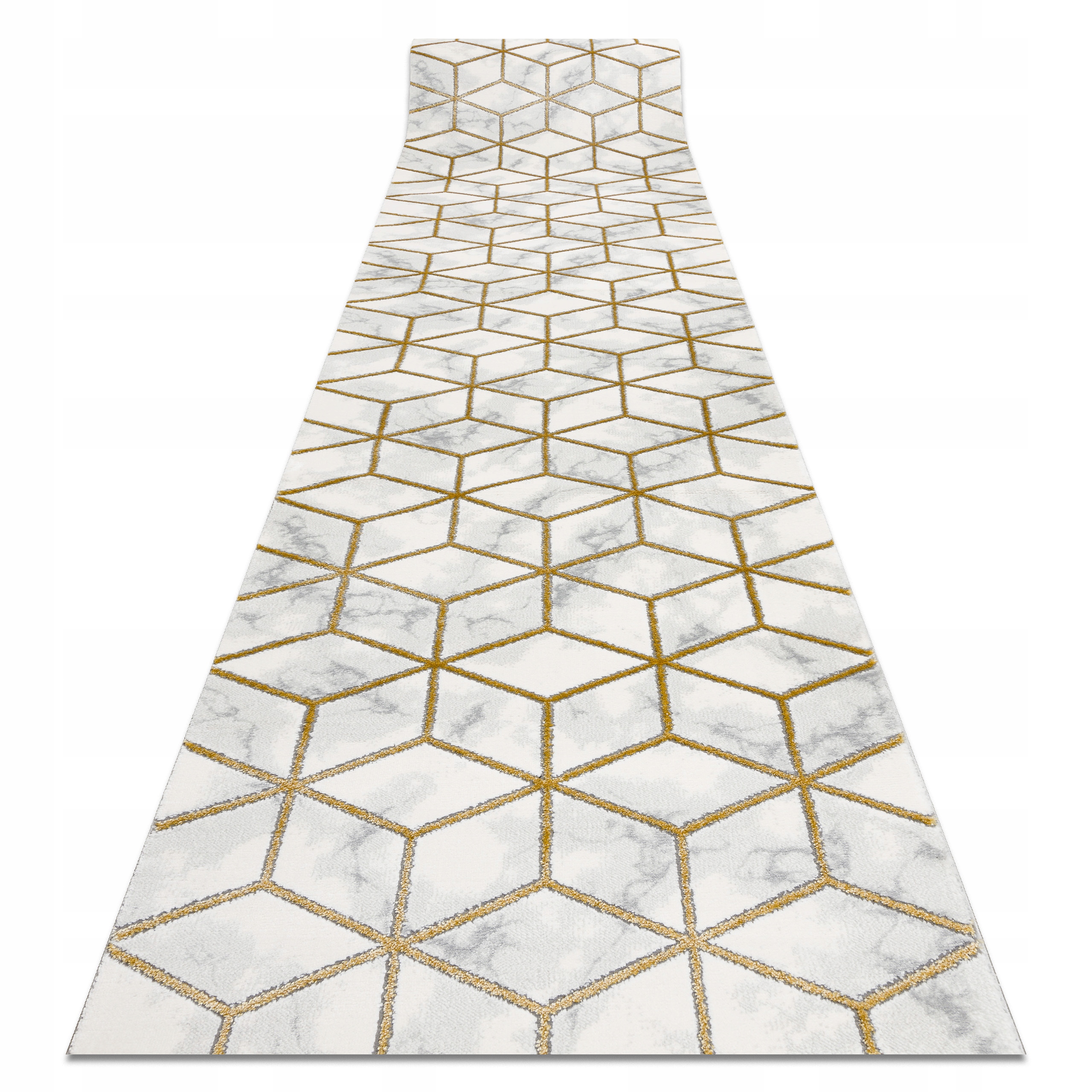 

Chodnik Glamour 80 cm Kostki 3D krem/złoty ^*Q3549