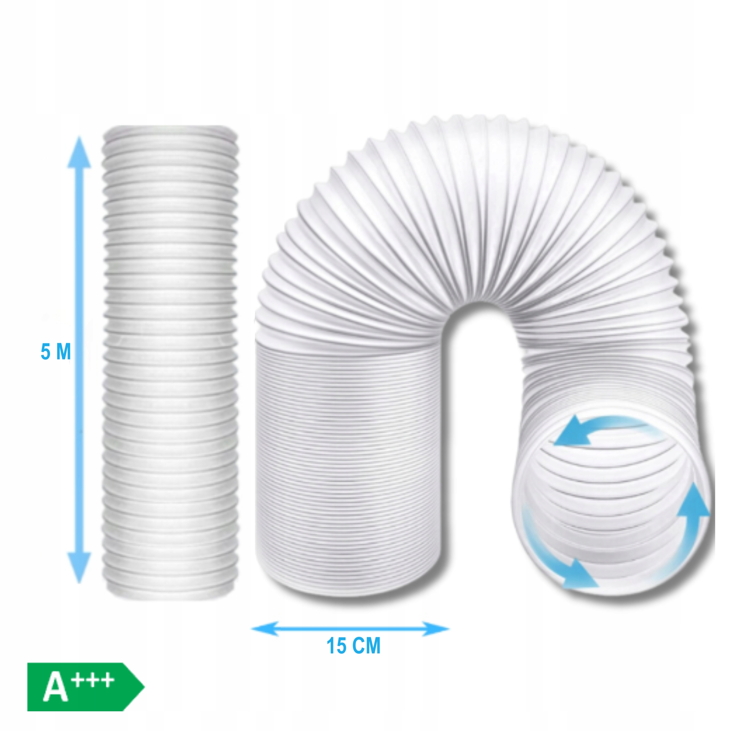 Trubka Pro Přenosnou Klimatizaci Klimatizace 15 cm/5 m Bílá Silná Pevná