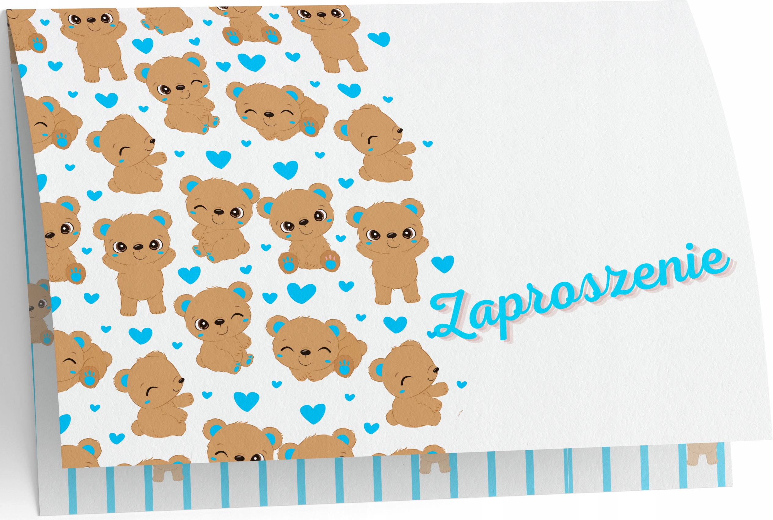 ZAPROSZENIE MIŚ MISIE SERDUSZKA ZAPROSZANIA URODZINOWE 20x15 cm