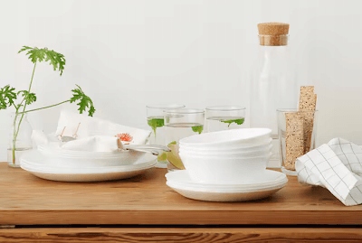 IKEA OFTAST ZESTAW TALERZY obiadowe głębokie białe 20 cm 12 osób komplet Marka Ikea