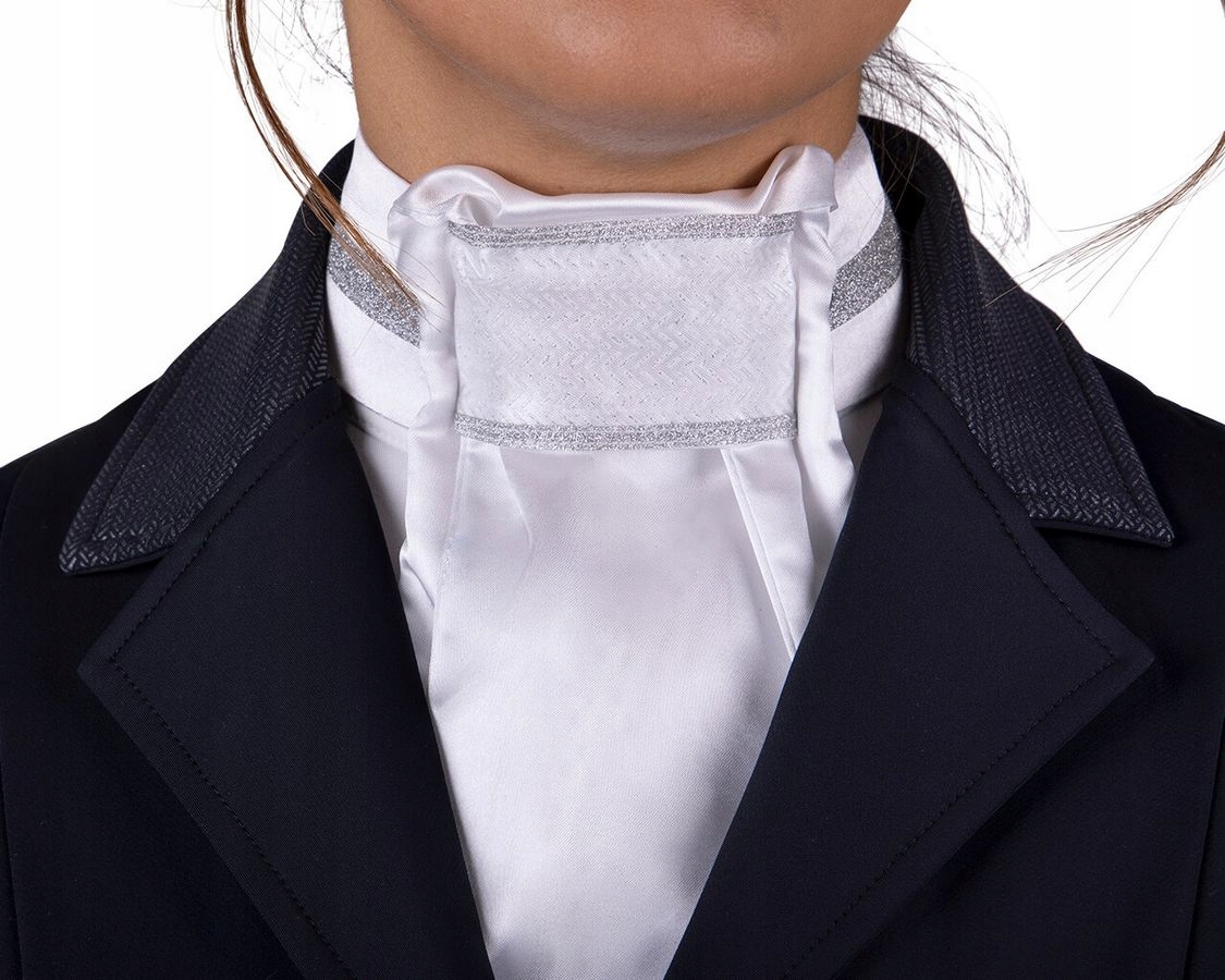 Plastron konkursowy Kae kobiecy krawat na zawody Qhp biały, rozmiar 38/M