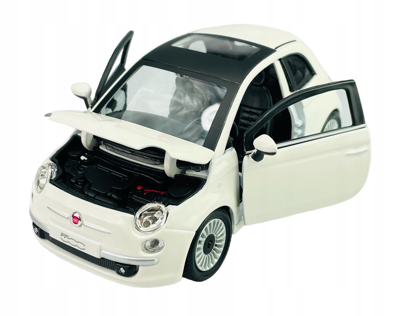 Bburago 2007 Fiat 500 Bílá 1:24 Nový Kov Model