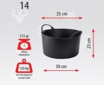 POJEMNIK WIADRO KOSZ ELASTYCZNY FLEXI 14L BLUE Kształt okrągłe