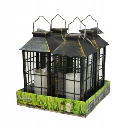

4x Lampion Solarny Latarnia Patyna Efekt Świeczki