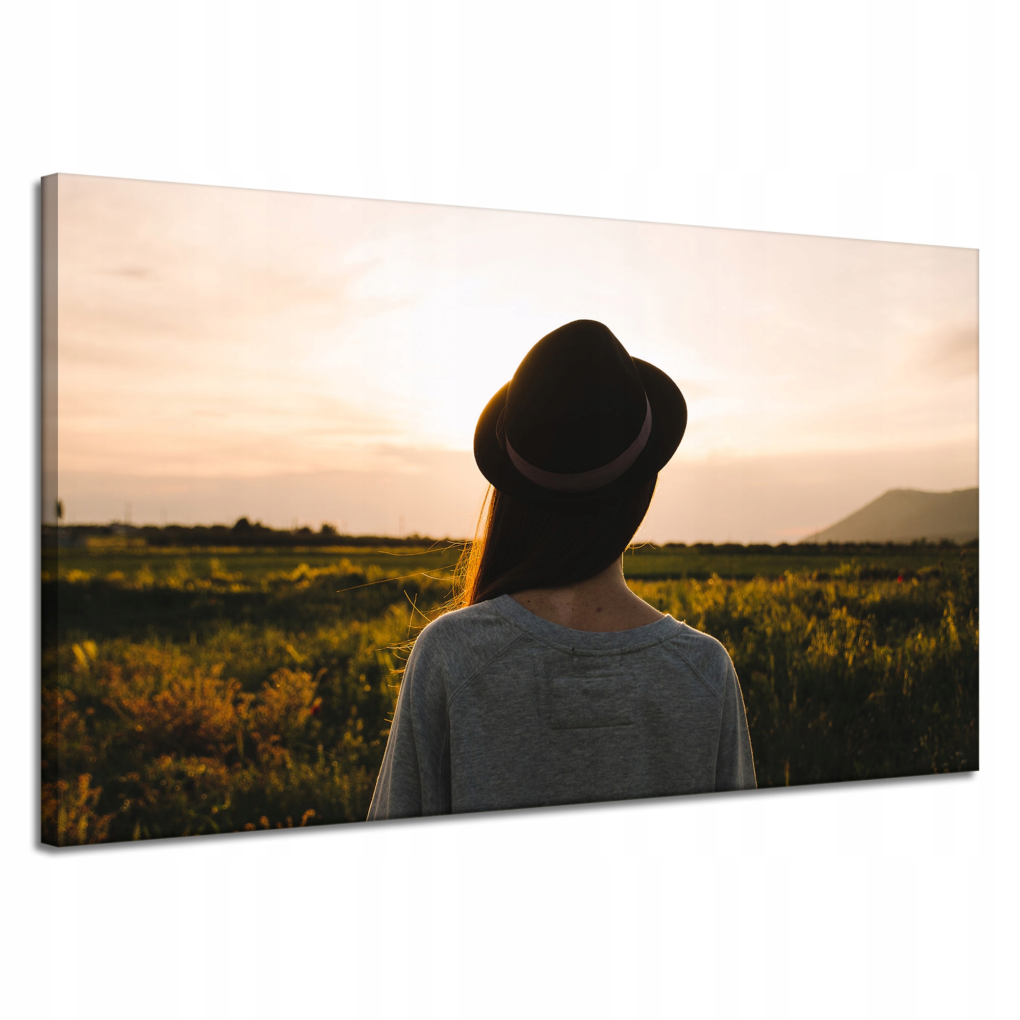 Obraz Canvas Příroda Žena v klobouku 120x70 cm