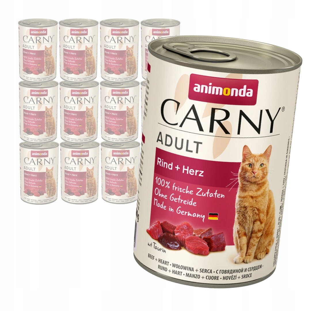 Levně Animonda Carny Adult 12x400g Mokré Krmivo Pro Kočky s hovězím masem a srdíčky