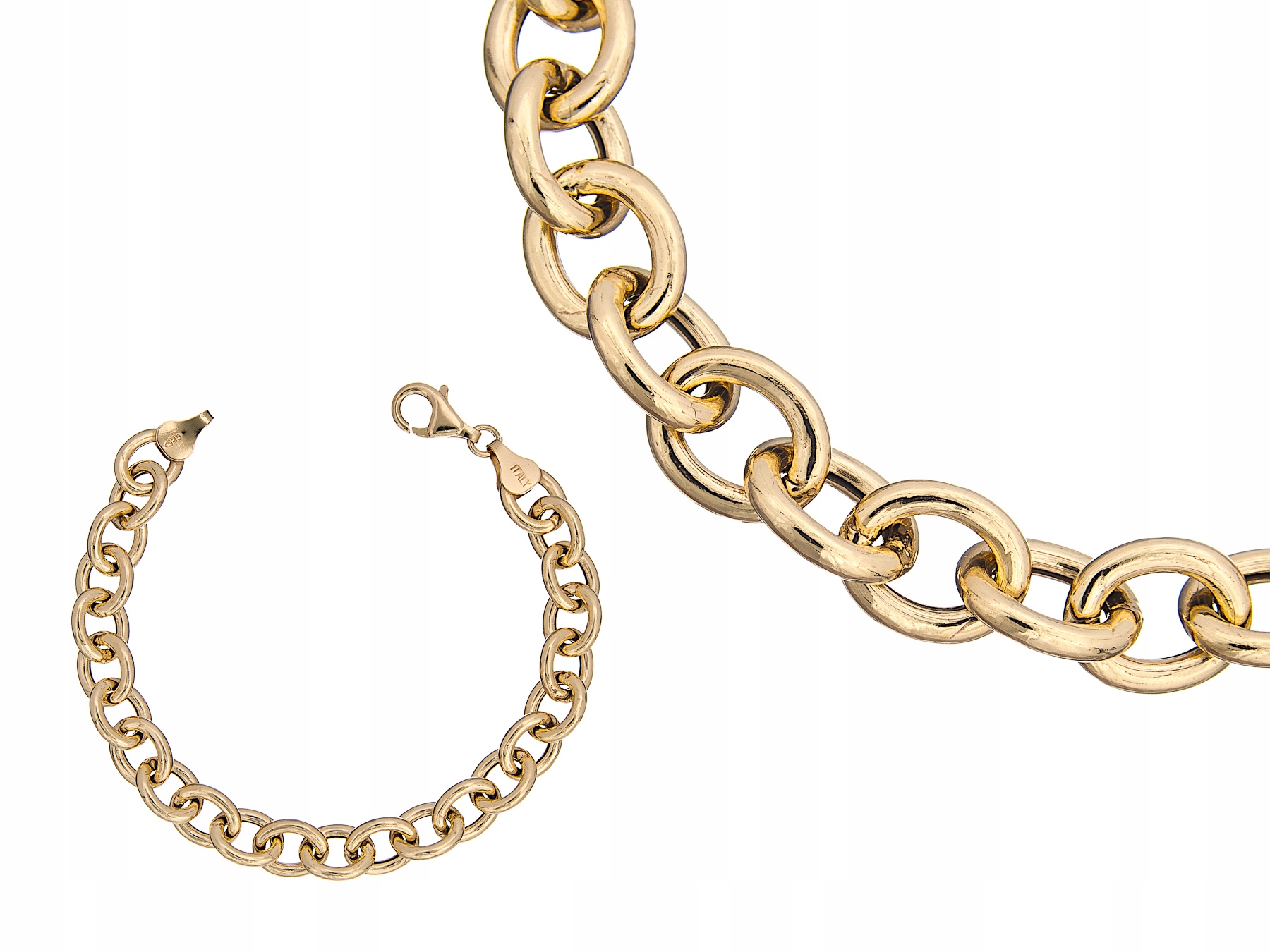 Stříbrný Nafukovací Náramek Rolo 19 CM 8,5 MM Zlato