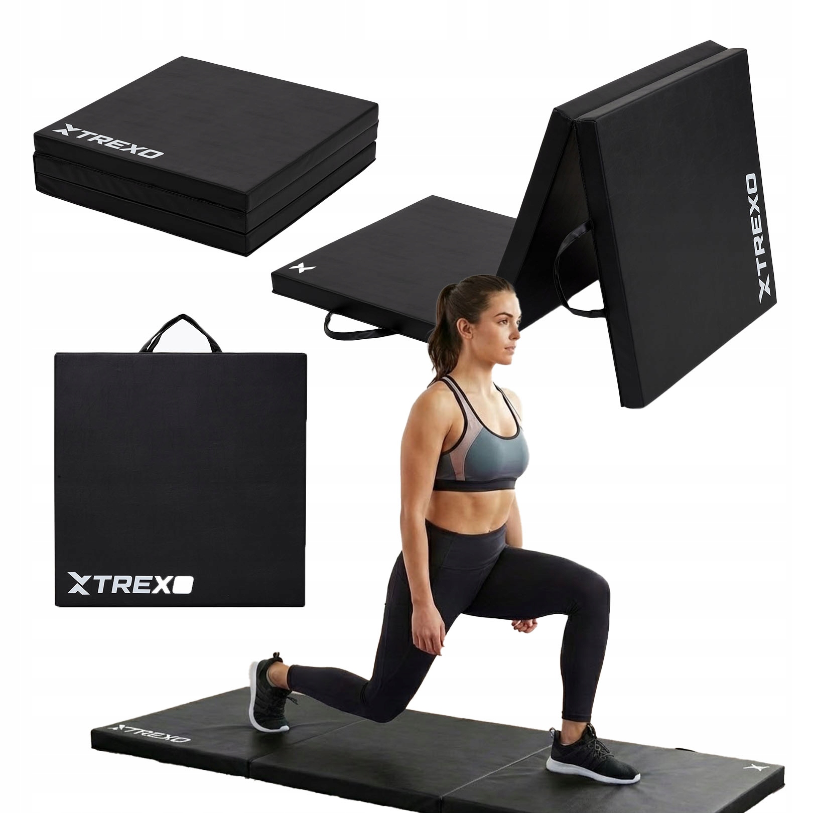 Matrace Xtrexo černá skládací 180 x 60 x 5 cm pro cvičení