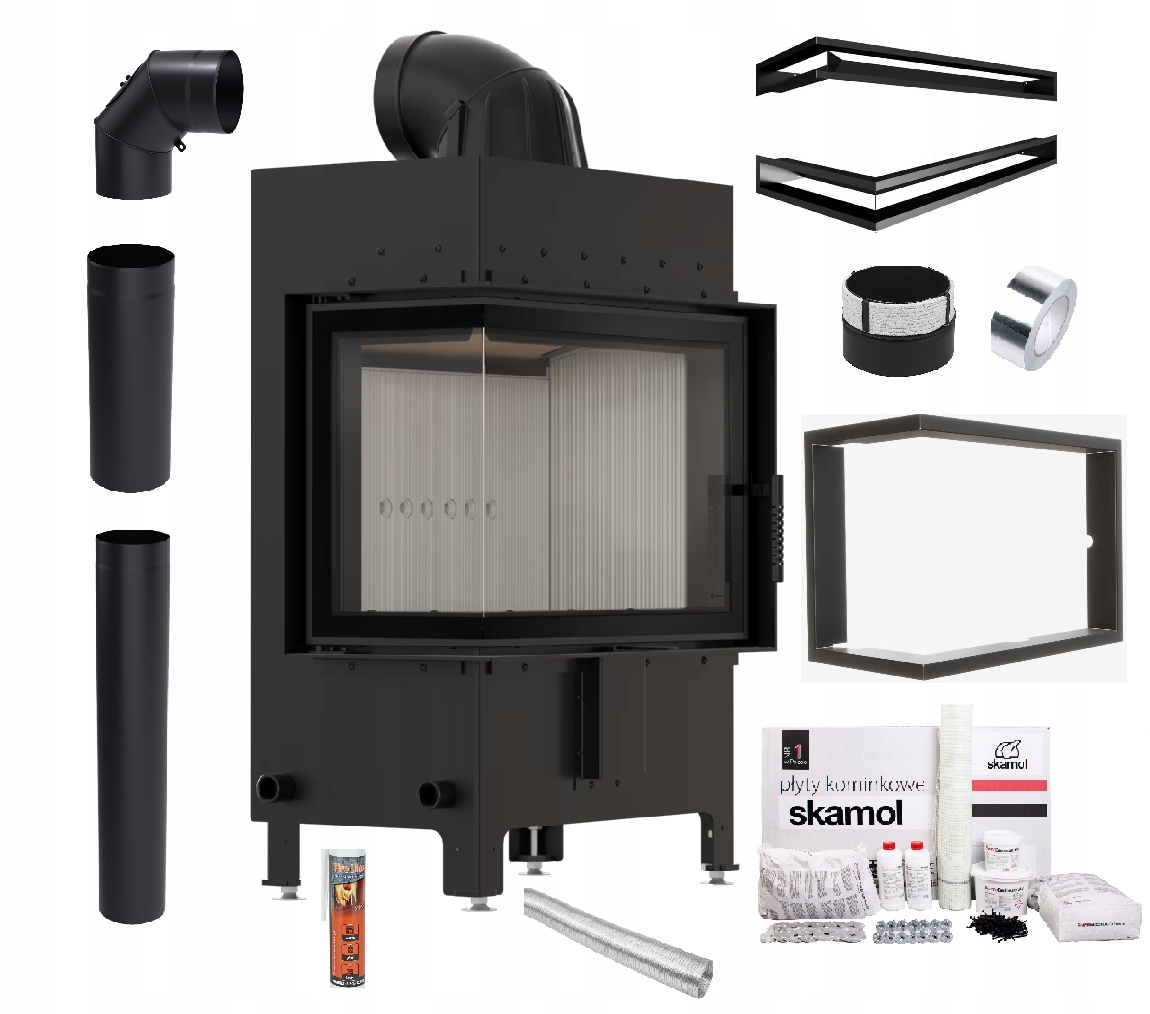 Krbová Vložka Lucy 12 kW Levá Ocelová Vzduchová Ekodesignová Sada