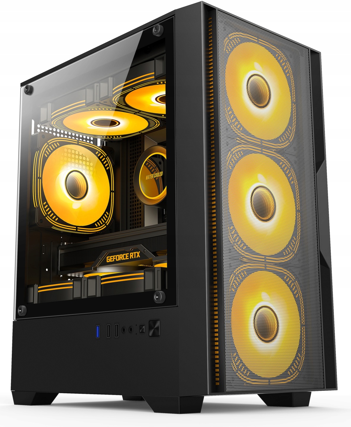 Počítačová Skříň Usb 3.0 Full Mesh Sklo Gaming Sklep 3x Rgb Ventilátor!