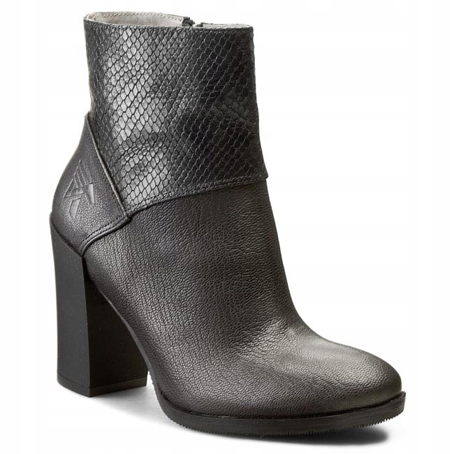 Dámské kotníkové boty Karino 36, kožené na podpatku, stříbrné, dámské boty na podpatku