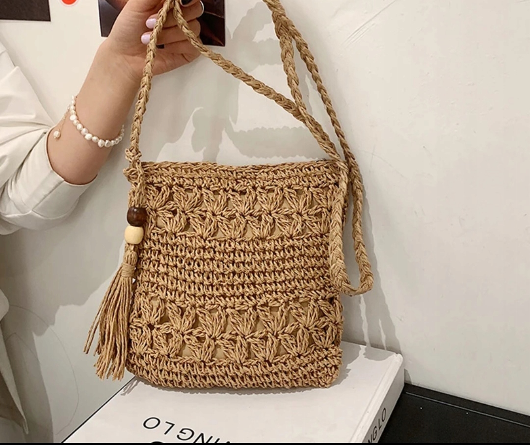 KOSZYK DO RĘKI MAŁA TOREBKA NA LATO PLECIONA NA PLAŻĘ PLAŻOWA MIEJSKA Materiał dominujący inny