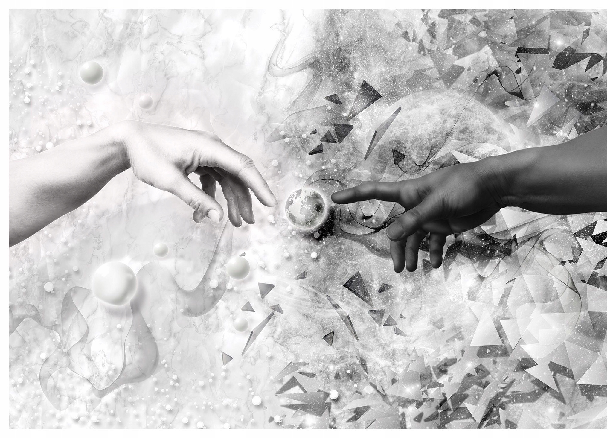 Fototapeta Černobílá Perspektiva Abstraktní ruce Jednota 350x250 lepidlo