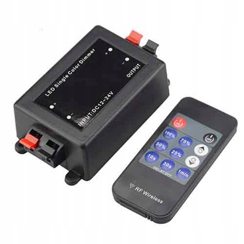 

Ściemniacz radiowy Rf 12V-24V 8A 96W Pilot 11 led