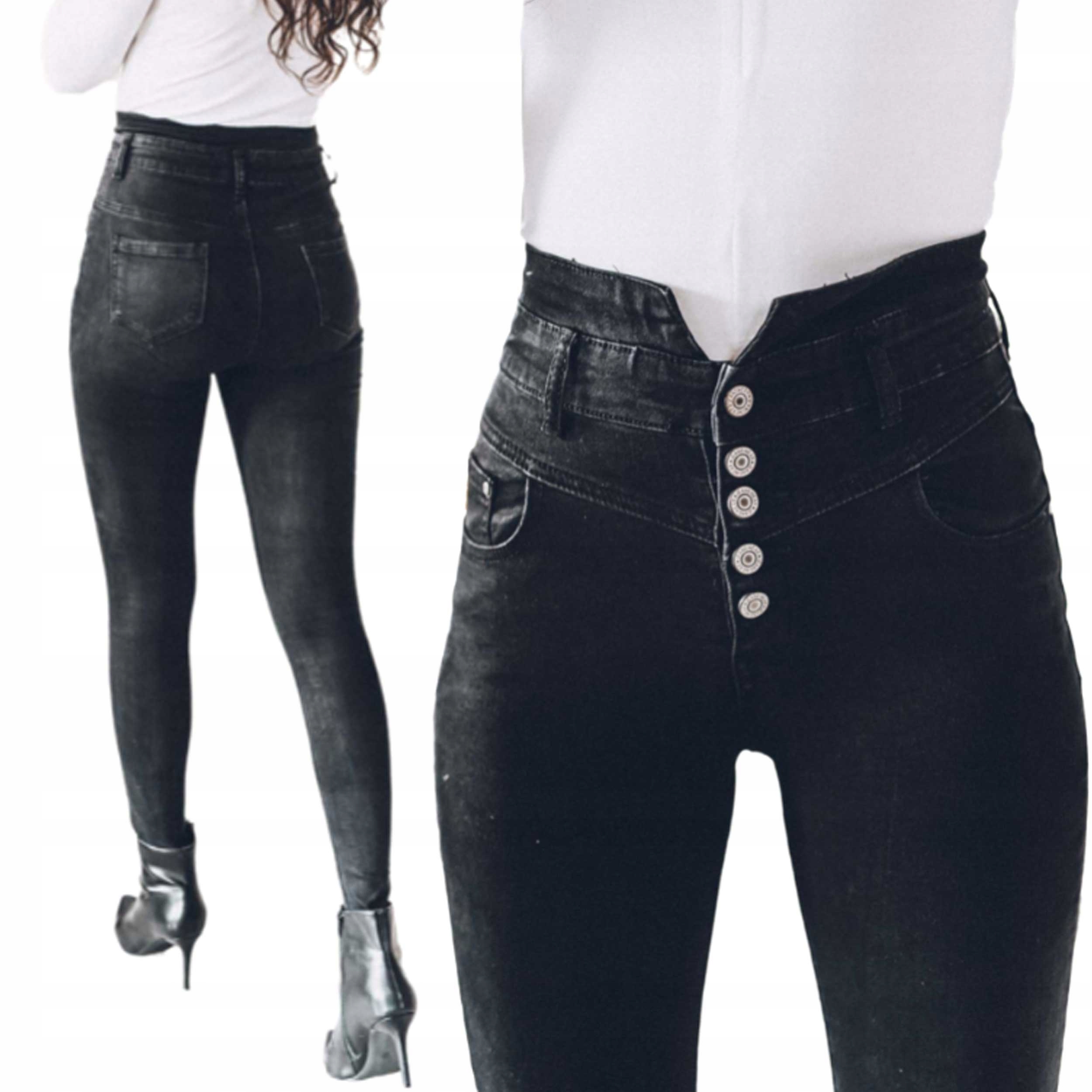 

Wyszczuplające damskie spodnie jeansowe skinny XXL