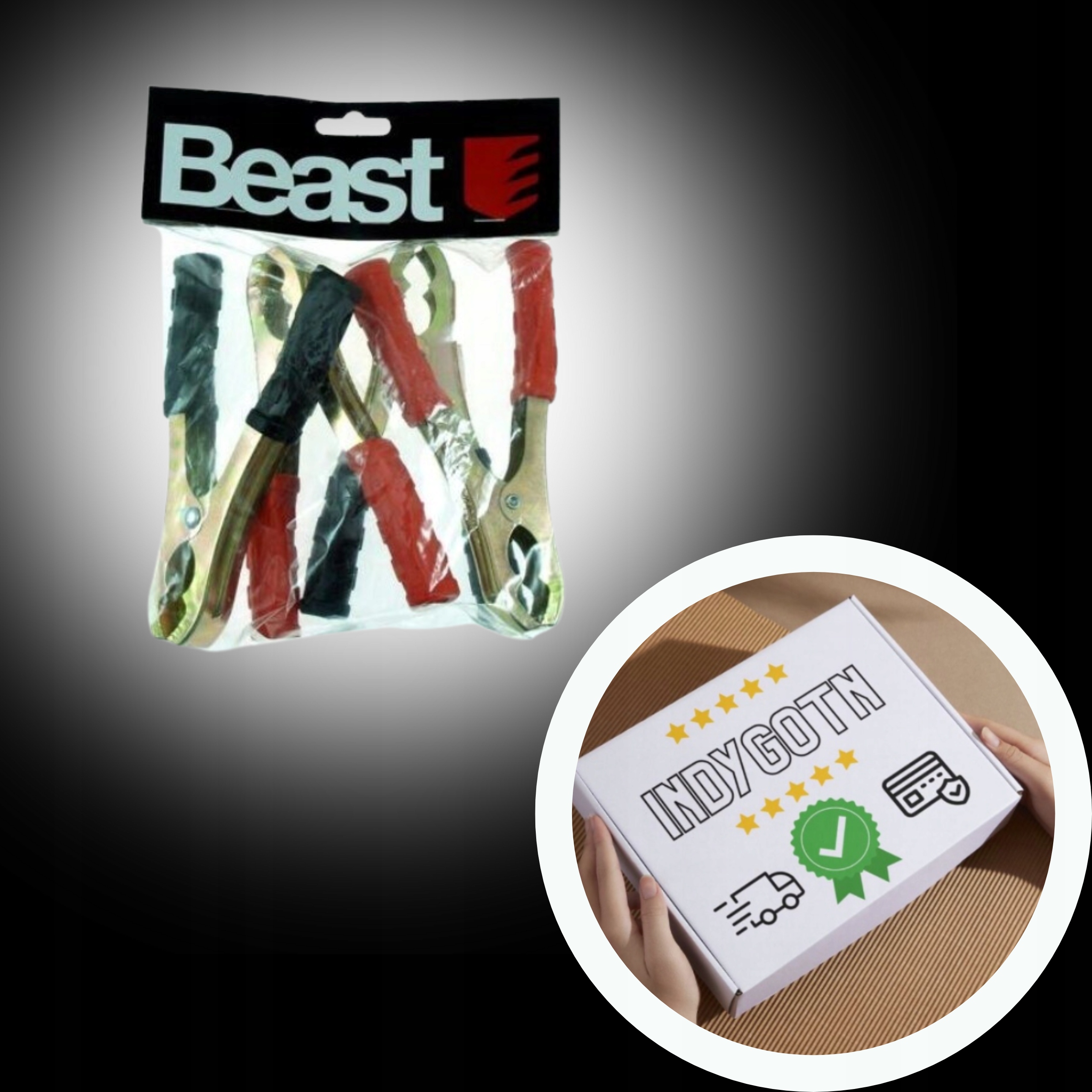 ZESTAW komplet 4szt. ZACISKI DO KABLI ROZRUCHOWYCH ŻABKI KROKODYLKI Producent Beast