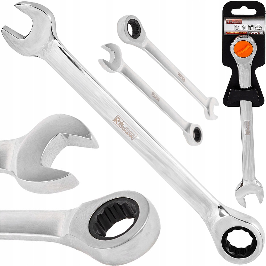 Klucz Płasko Oczkowy Z Grzechotką Grzechotkowy Chromowany CrV 10 MM 72 Zęby