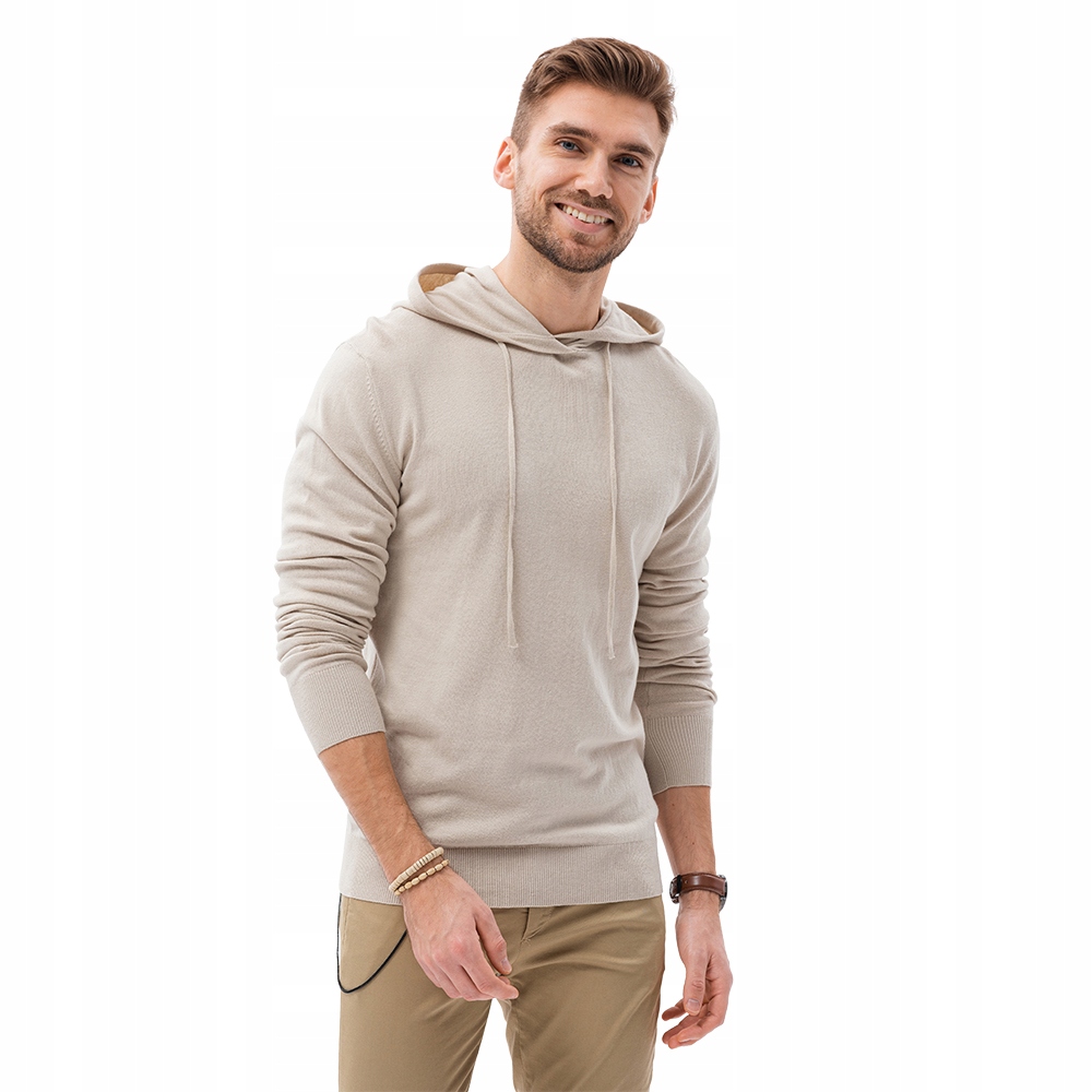 

Męska bluza dzianinowa B1532 V5 beżowa XL