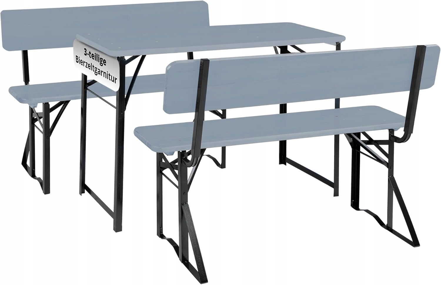 3-dielna záhradná pivná súprava s lavičkami a operadlami, univerzálny stôl