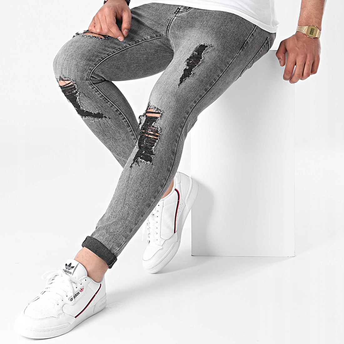 Joggery Džíny Kalhoty Džínové Slim Fit Strečové Trubky