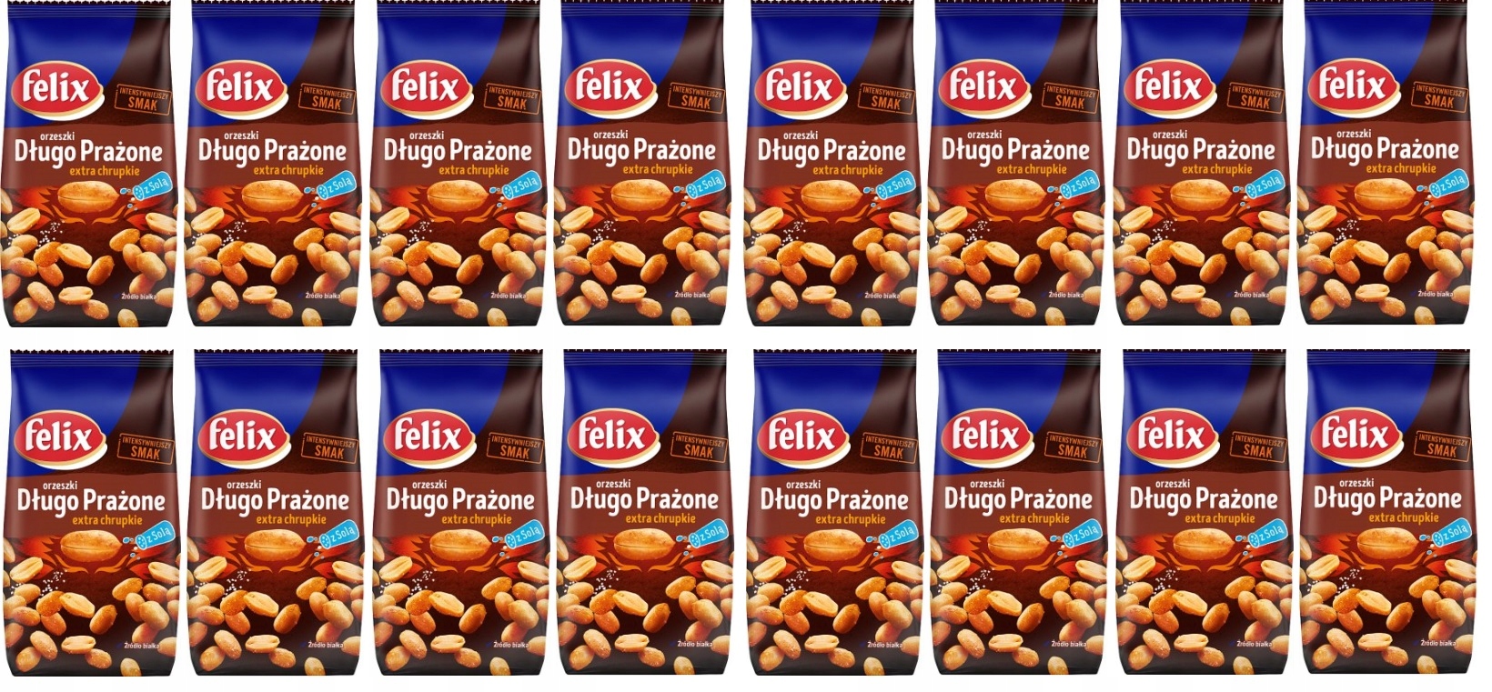 Levně 16 x 220 g Felix Dlouho pražené extra křupavé oříšky se solí Karton