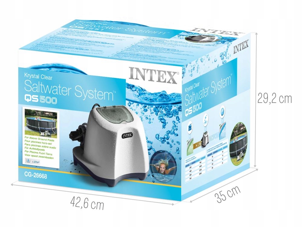 Generator chloru do Basenu Basenów Ogrodowych 5 g/h Intex 26668 MODEL 2024 Wydajność 11355 l/h