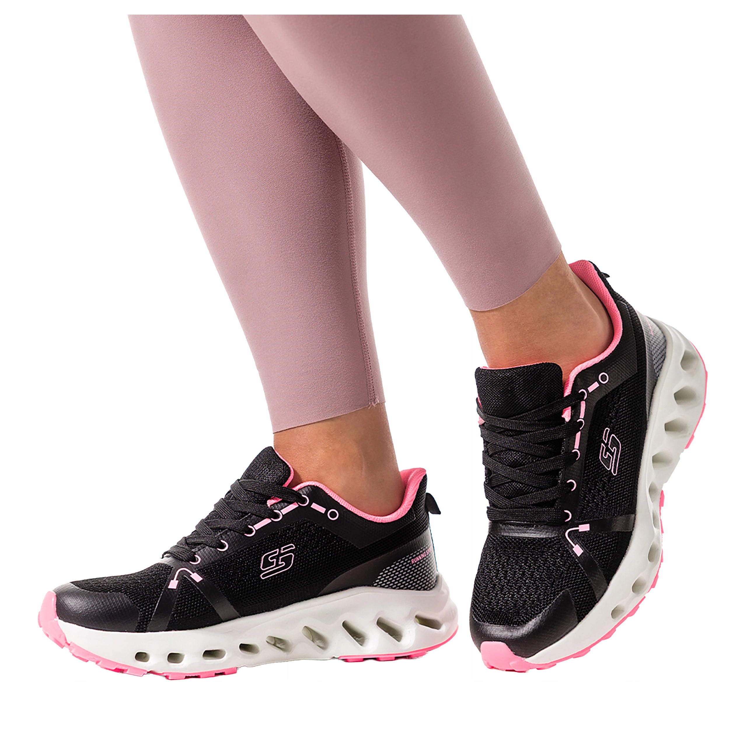 Černé dámské Tenisky Na Fitness Sportovní platforma s výřezy, velikost 39