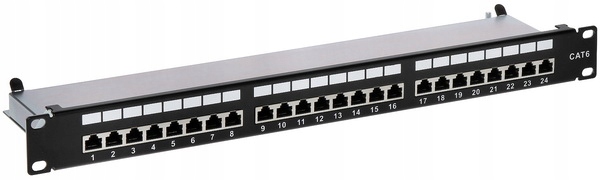 Patch panel RJ-45 PP-24/RJ6-C/FTP Rack 19" 1U