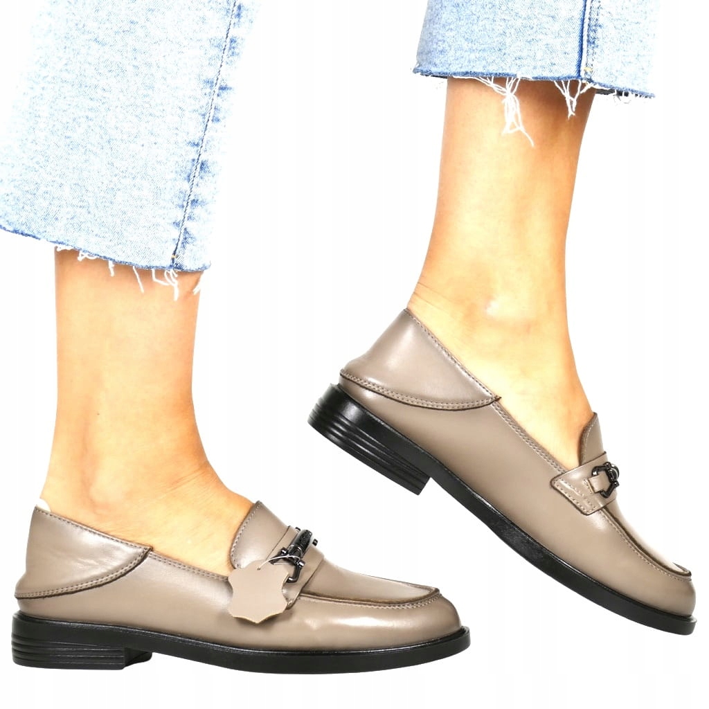 Béžové Taupe Mokasíny Ploché Kožené Pohodlné, Módní Na Podzim, Klasické