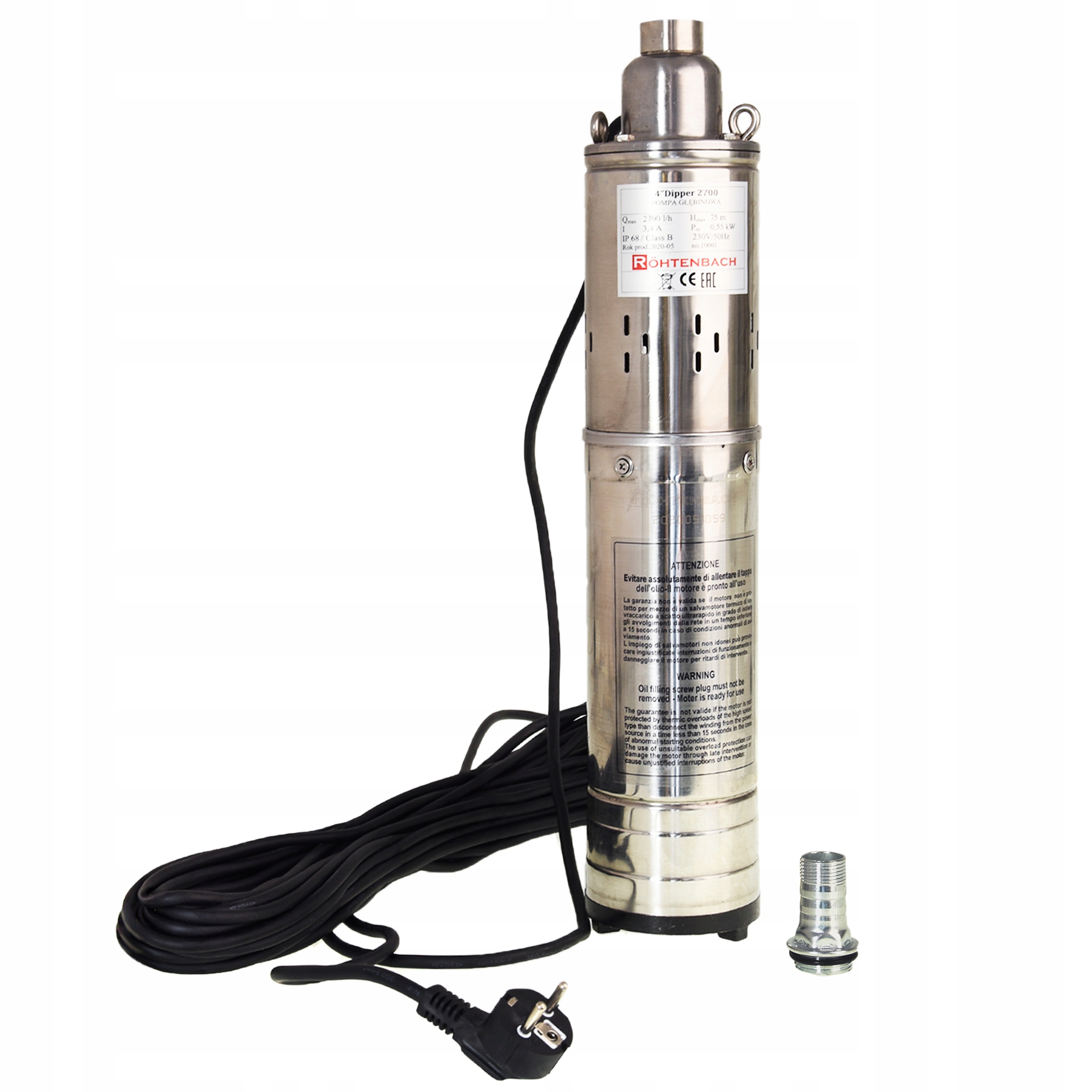 

Pompa Głębinowa Do Studni Wydajna 4" 2700L/H