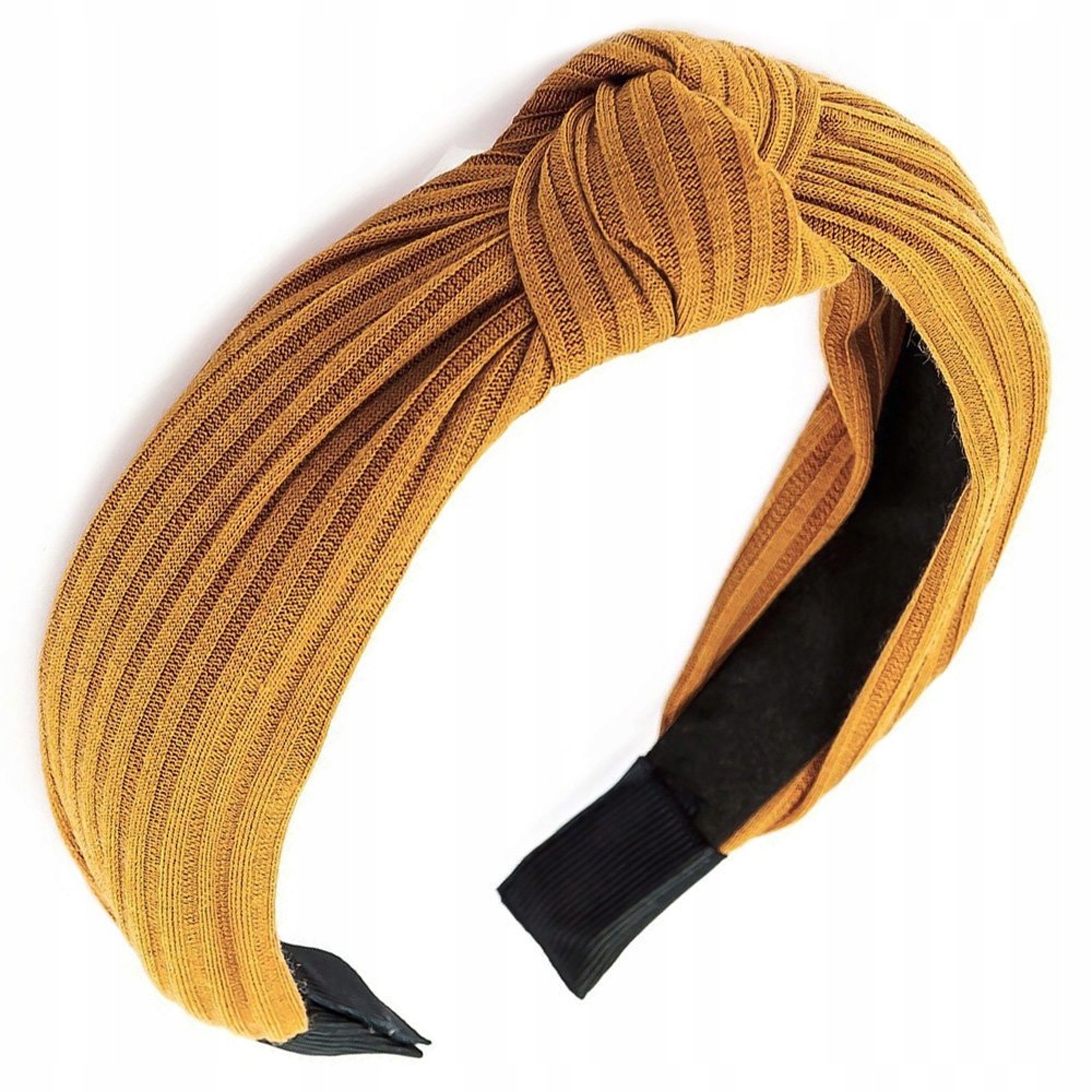 

Opaska Do Włosów musztardowa Węzeł szeroka Turban